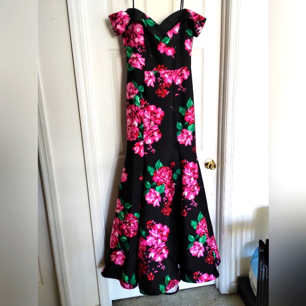 Floral Off-Shoulder Gown